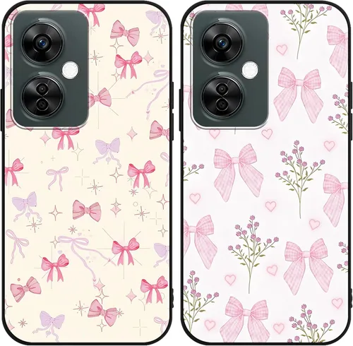 Miniatura 32 de Paquete de 2 Fundas de Teléfono con Lazo Rosa para Gabb Phone 4 6.1", Fundas con Patrón de Flores Florales con Lazo de Cinta Kawaii Lindo de Dibujos