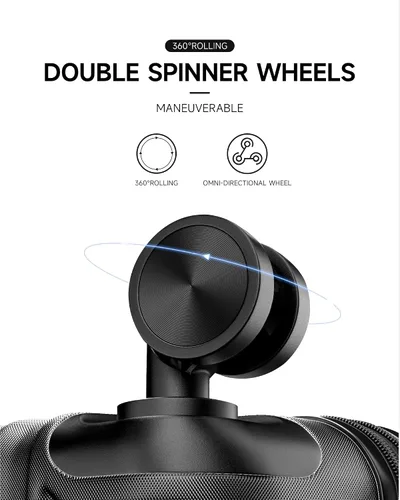 Miniatura 4 de SunnyTour Juego de equipaje expandible con ruedas giratorias dobles, juego de maleta dura de 3 piezas para viajes cortos y viajes largos, Negro