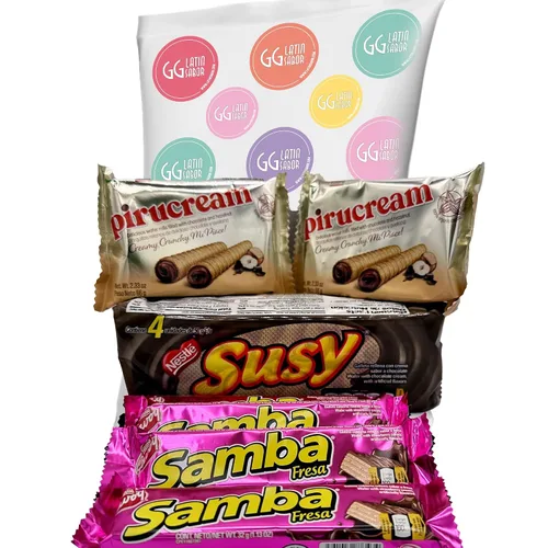 Miniatura 9 de Samba Strawberry - Cocosette - Comida venezolana pirucream; galletas rellenas de fresa, galletas obleas de crema de coco, obleas enrolladas
