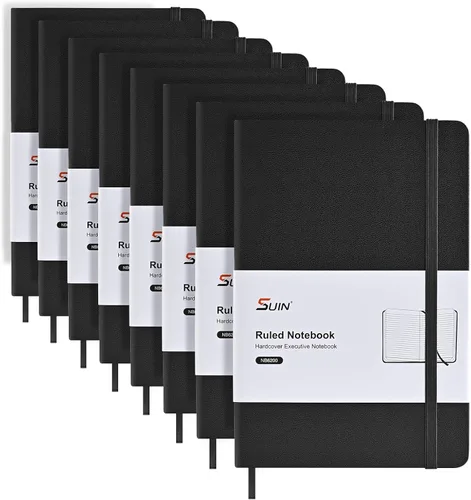 Miniatura 10 de SUIN Cuadernos rayados para el trabajo, la escuela y el diario, tapa dura, tamaño mediano A5 de 5.6 x 8 pulgadas, 160 páginas, papel grueso de 3.53