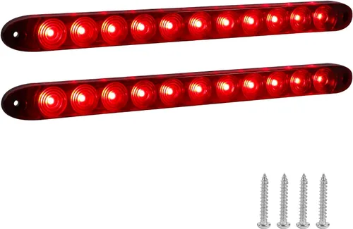 Miniatura 8 de Barra de luz roja para remolque, barra de luz trasera de 11 LED de 15 pulgadas, para estacionamiento/freno/giro/señal/marcador, luces de remolque