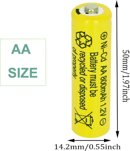 Miniatura 5 de Paquete de 12 baterías recargables de níquel cadmio de 1.2 V NI-CD AA de 800 mAh para paisajismo de jardín, luces de seguridad solares/exteriores