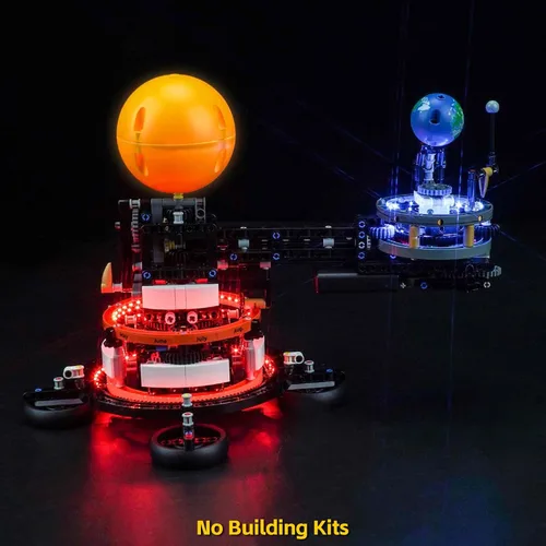 Miniatura 2 de BrickBling Luces LED para Lego Technic Planeta Tierra y Luna en órbita, kit de luz creativo compatible con Lego 42179 Sistema Solar Space