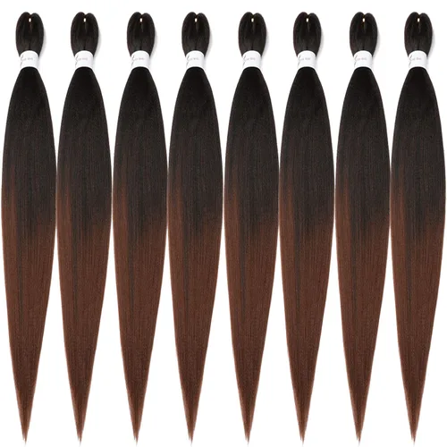 Ubeleco 8 paquetes de cabello trenzado preestirado, 48 pulgadas, cabello trenzado ombré, textura Yaki suave, profesional, sin picazón, ajuste de