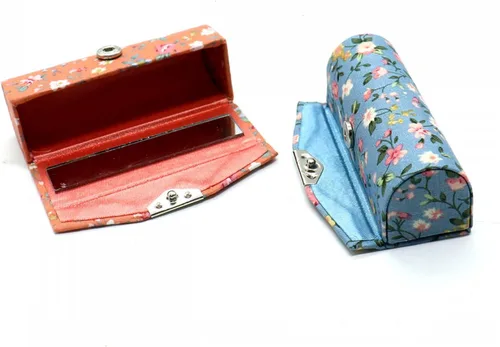 Miniatura 4 de SenseYo Estuche para lápiz labial floral para mujer, 4 piezas, con espejo, kit de almacenamiento de cosméticos, estuche de viaje de maquillaje