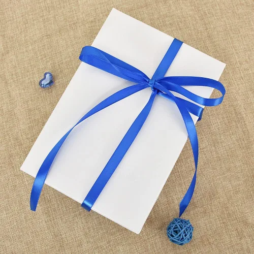 Miniatura 4 de TONIFUL - Rollo de listón de satén de color liso, para envolver regalos, invitaciones, cabello, manualidades, costura, bodas, San Valentín, 3/8 Azul