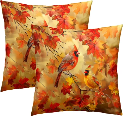 Miniatura 53 de Juego de 2 fundas de cojín decorativas con bandera americana y flores de amapola roja y azul, 16 x 16 pulgadas, fundas cuadradas para sofá, sillón