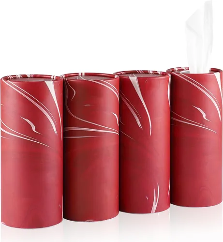 Miniatura 8 de SINGARO Portapañuelos para Coche, Paquete de 4 Portavasos para Pañuelos Faciales con Bolsa de Pañuelos de Viaje, Caja de Pañuelos para Coche