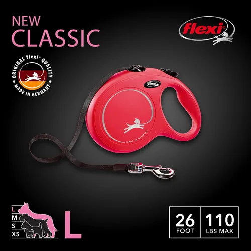 Miniatura 2 de Flexi - Correa retráctil clásica para perros, grande, 12 m, roja