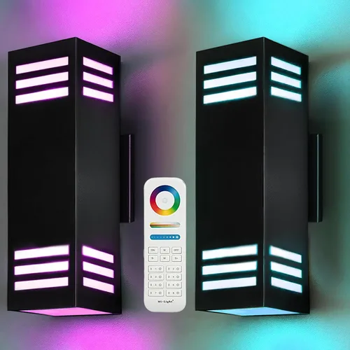 Miniatura 11 de wowlite Luces de Pared Exteriores para Casa, Control Remoto Inteligente RGBCW Luces de Arriba y Abajo, Aplique Exterior RGB de Cambio