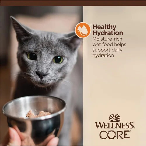 Miniatura 6 de Wellness CORE Tiny Tasters - Alimento húmedo picado para gatos adultos, natural, rico en proteínas, sin granos, receta de pollo, 1.75 onzas, paquete