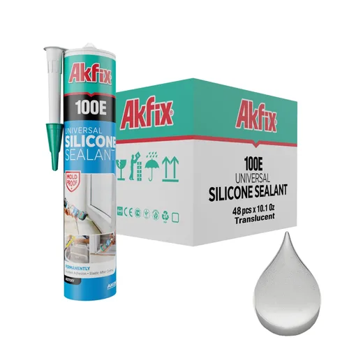 Miniatura 10 de Akfix 100E RTV Masilla de Silicona Transparente (12x10.1 fl.oz.)- Sellador de Silicona 100% Impermeable para Cocina y Baño, Ducha, Ventana y Puerta