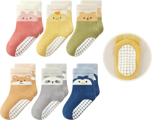 Miniatura 17 de Calcetines tobilleros antideslizantes para bebés con agarraderas para caminar de 0 meses a 7 años