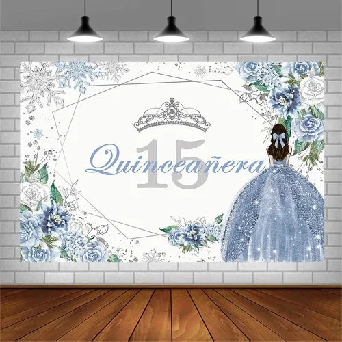 Miniatura 3 de Sendy Telón de fondo de quinceañera de 8 x 6 pies para fiesta de cumpleaños de 15 años de Dulce Girl Mis Quince Anos, decoración de fiesta
