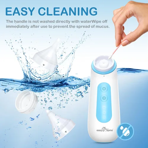 Miniatura 8 de Easy@Home Aspirador nasal eléctrico para bebé con luz nocturna LED, 3 niveles de succión ajustables y recargable por USB - ENA102