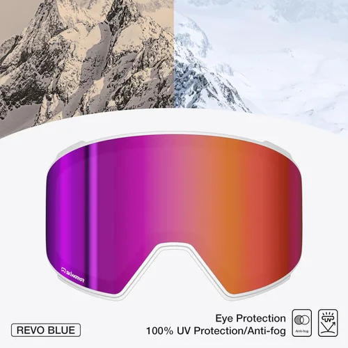 Miniatura 6 de Multifunctional Smart Wireless Ski Goggles with Walkie-Talkie, Anti-Fog Zeiss Lens, Music & Call Function - G03 Rosa cilíndrico