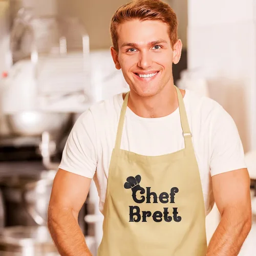 Miniatura 2 de ROKO CLOTHING Delantal de chef personalizado, diseño personalizado, delantal de cocina con dos bolsillos y correa ajustable para mujeres y hombres