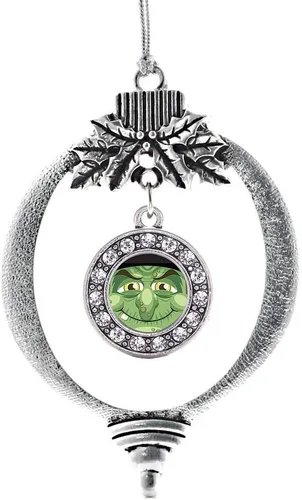 Miniatura 245 de Inspired Silver - Twin One - Adorno festivo de Navidad de plata - Adorno festivo de árbol de Navidad con dije de círculo y circonita cúbica