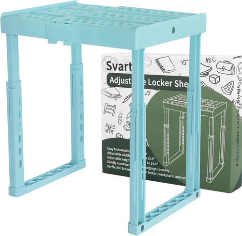 Miniatura 10 de Svartur Estante de casillero para casillero escolar, altura y ancho ajustables, organizador de casillero, apilable, herramientas de casillero