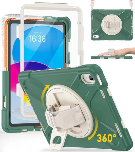 Miniatura 18 de BRAECN Funda para iPad de 9ª/8ª/7ª Generación, Funda Resistente a Prueba de Golpes con Protector de Pantalla, Soporte para Lápiz, Soporte para Tapa