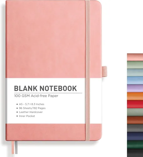 Miniatura 16 de RETTACY Cuaderno rayado, 192 páginas numeradas, tamaño A5 mediano (5.7 x 8.3 pulgadas), para hombres y mujeres, para hacer notas, escritura, trabajo