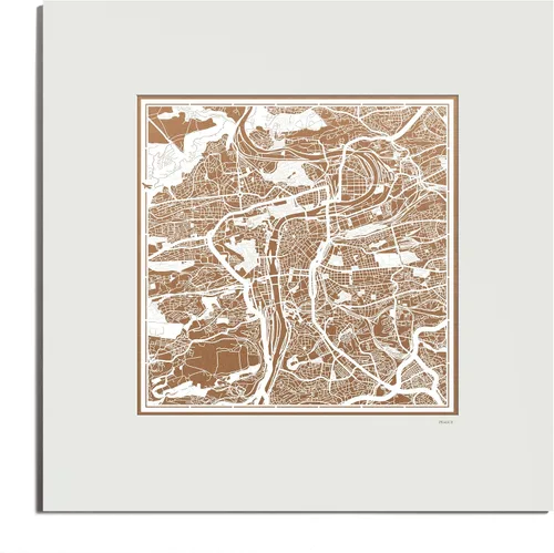 Miniatura 97 de O3 Design Studio Mapa de corte de papel Madrid negro mate de 20 x 20 pulgadas