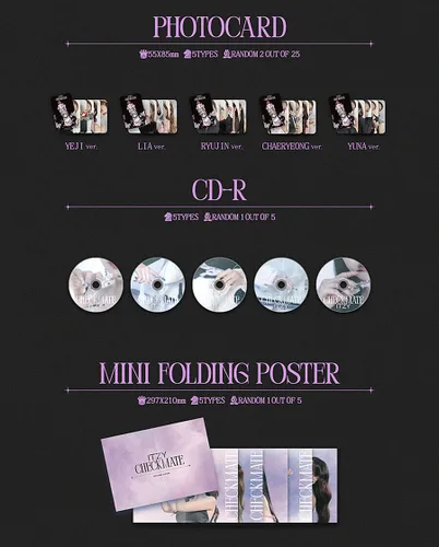 Miniatura 3 de ( Pre-Order ) ITZY CHECKMATE Mini Album ( Standard Edition - 5 Version Full Set. )+2ea ITZY Store Gift Card K-POP SEALED