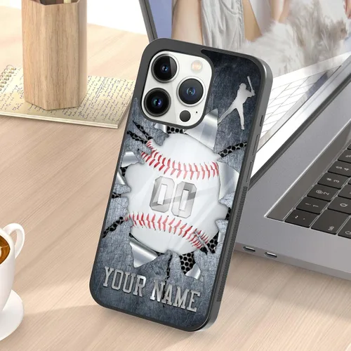 Miniatura 7 de Fundas de teléfono personalizadas con nombre, diseño vintage con textura de metal para iPhone 6, 7, 8, 11, 12, 13, 14, 15, 16, 17 Pro Max Plus Mini