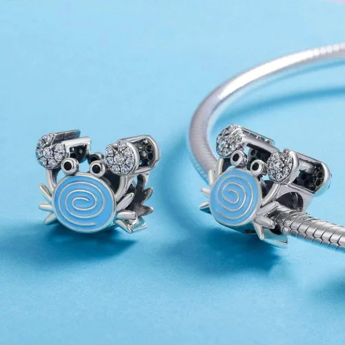 Miniatura 4 de Junyi Jewelry Abalorio de sirena de plata de ley 925 con diseño de pez de delfín y ballena para pulsera Pandora
