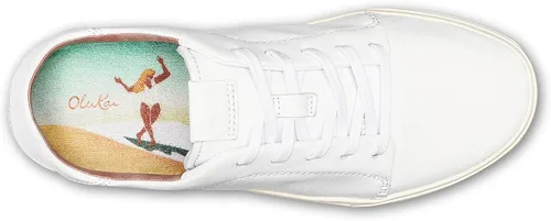 Miniatura 2 de OLUKAI Pehuea Li 'ili - Tenis de cuero para mujer, zapatos casuales para uso diario con tacón caído, suela de goma que no deja marcas, ajuste cómodo