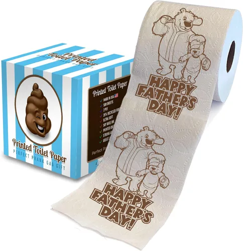 Miniatura 12 de Printed TP Rollo de papel higiénico con estampado de dibujos animados para el Día del Padre, divertido regalo de broma, regalos lindos para papá