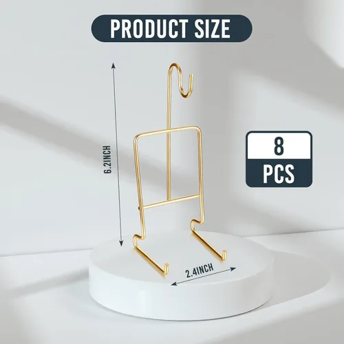 Miniatura 2 de Soporte de exhibición de tazas de té y platillo, 8 piezas, soporte de metal para platillos para tazas de té, café, organizador para platos de cocina