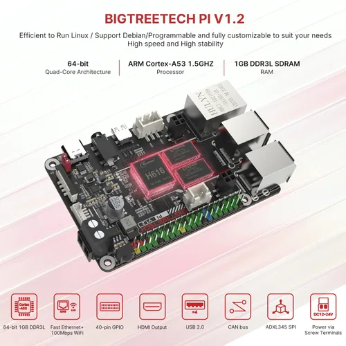 Miniatura 4 de BIGTREETECH Pi V1.2 Placa de control + pulpo V1.1+ 8 piezas TMC2209 V1.3 Kit de controlador de motor paso a paso Actualización Klipper para Voron