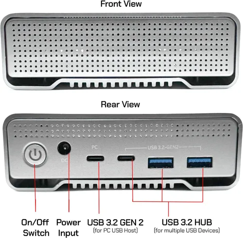 Miniatura 3 de Avolusion PRO-G1 - Disco duro externo USB 3.2 Gen 2 (10Gbps) USB-C de 10 TB con HUB USB para Windows/MacOS (gris)