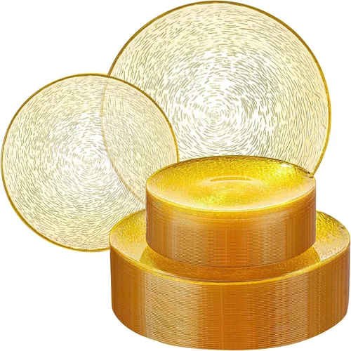 Miniatura 11 de Liacere 100 piezas de platos cuadrados de plástico blanco - 50 piezas de platos de cena resistentes de 9.5 pulgadas y 50 piezas de platos de postre