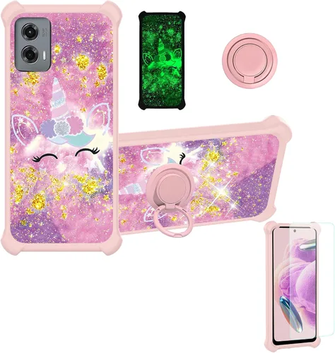 Miniatura 29 de jioeuinly JSF-DJS - Funda compatible con Nothing Phone 2a con protector de pantalla de vidrio templado, policarbonato duro + silicona suave, soporte