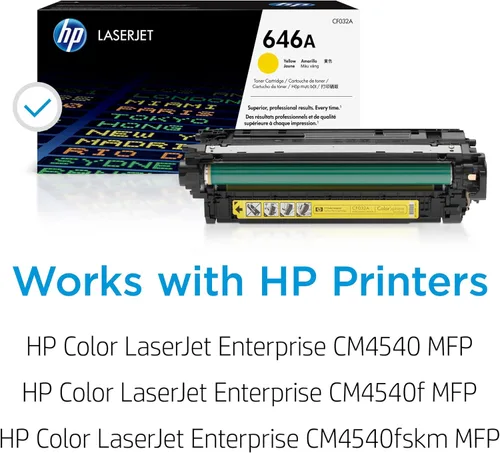 Miniatura 2 de HP Cartucho de tóner amarillo 646A Funciona con HP Color LaserJet Enterprise CM4540 MFP Series CF032A