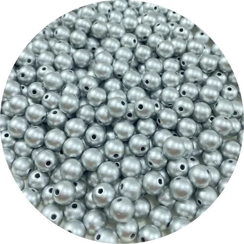 Miniatura 18 de 300 cuentas de perlas para manualidades, perlas de resina de 0.315 pulgadas para hacer joyas, cuentas redondas sueltas con agujero para collares