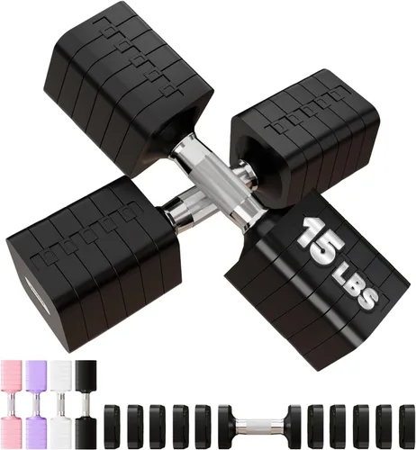 Miniatura 17 de Juego de mancuernas ajustables de 15 libras, 20 libras, 40 libras, 50 libras, juego de mancuernas de peso libre para mujeres y hombres