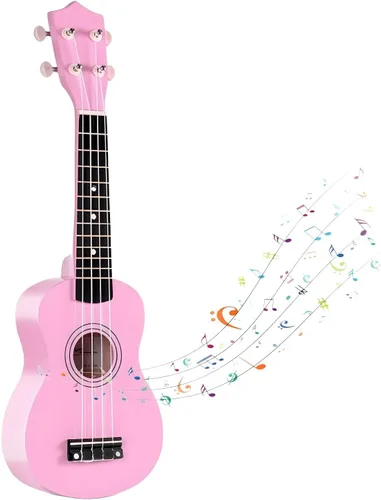 Miniatura 11 de Guitarra acústica de madera para niños de 21 pulgadas, juguetes musicales ideales para niños de 3 a 9 años, niños y niñas, regalos (Azul)