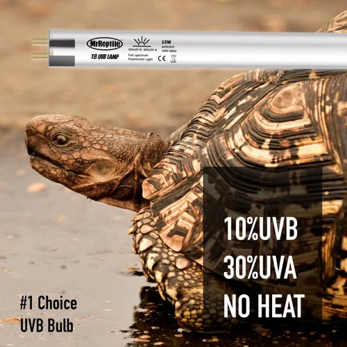 Miniatura 4 de MRREPTILE Bombilla T8 UVB, paquete de 2 lámparas fluorescentes de 15 W Desert 10.0 UVB para reptiles del desierto, barra de luz UVB de dragón