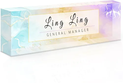 Miniatura 16 de Placa de nombre de escritorio personalizada, placa de identificación acrílica, placas de identificación grabadas personalizadas con logotipo/foto