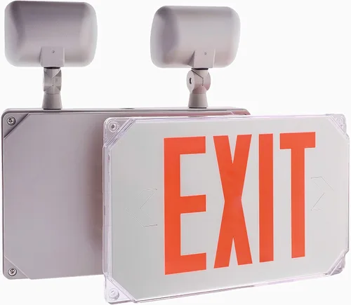 Miniatura 3 de Wet Location - Luz de emergencia LED para exteriores, resistente a la intemperie, con batería de respaldo, doble cara, CA 120 V/277 V, certificado