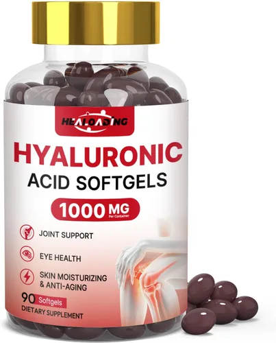 Suplementos de ácido hialurónico 1000mg Softgels: Suplementos para articulaciones para hombres Ácido hialurónico para hidratación de la piel y las