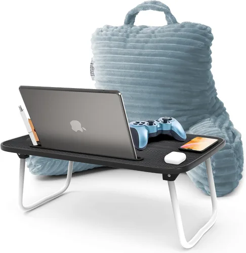 Miniatura 22 de Nestl Almohada de lectura para niños y adolescentes con espuma viscoelástica triturada, almohadas de respaldo de felpa de corte lujoso para leer