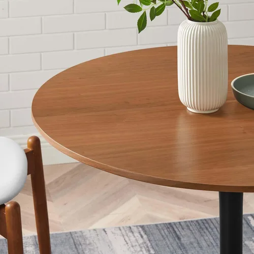 Miniatura 7 de Modway EEI-6313-WAL-BLK Pursuit - Mesa de comedor de 40 pulgadas, color negro nogal