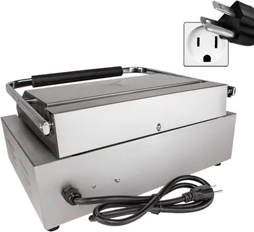 Miniatura 7 de ALDKitchen Panini Sandwich Press Grill Durable Stainless Steel Construction 110V (Ribbed 9" x 14")
