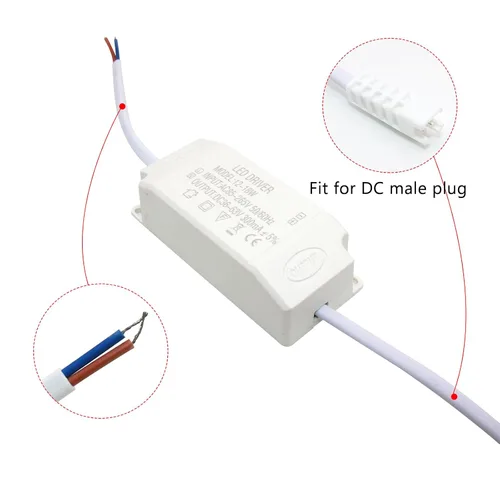 Miniatura 5 de Conductor LED de 12-18W, corriente constante 300mA AC 85-265V Salida 36-63V DC Conector hembra Rectificador Transformador Fuente de alimentación