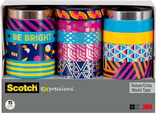 Scotch Expressions - Paquete múltiple de cintas Washi, colección de láminas finas (C1017-5-P1)