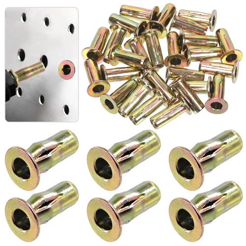 Tanstic Kit de tuercas remachadoras M8 multiagarre, 26 piezas, acero al carbono chapado en zinc, tuerca de remache de alta resistencia, insertos
